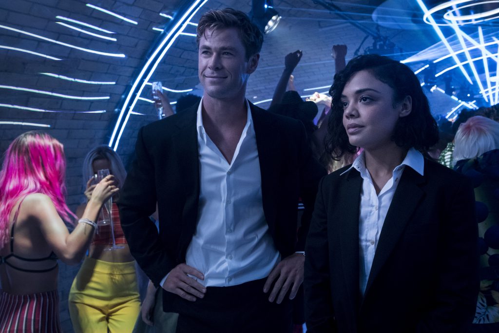 An image of Tessa Thompson and Chris Hemsworth in Men In Black International